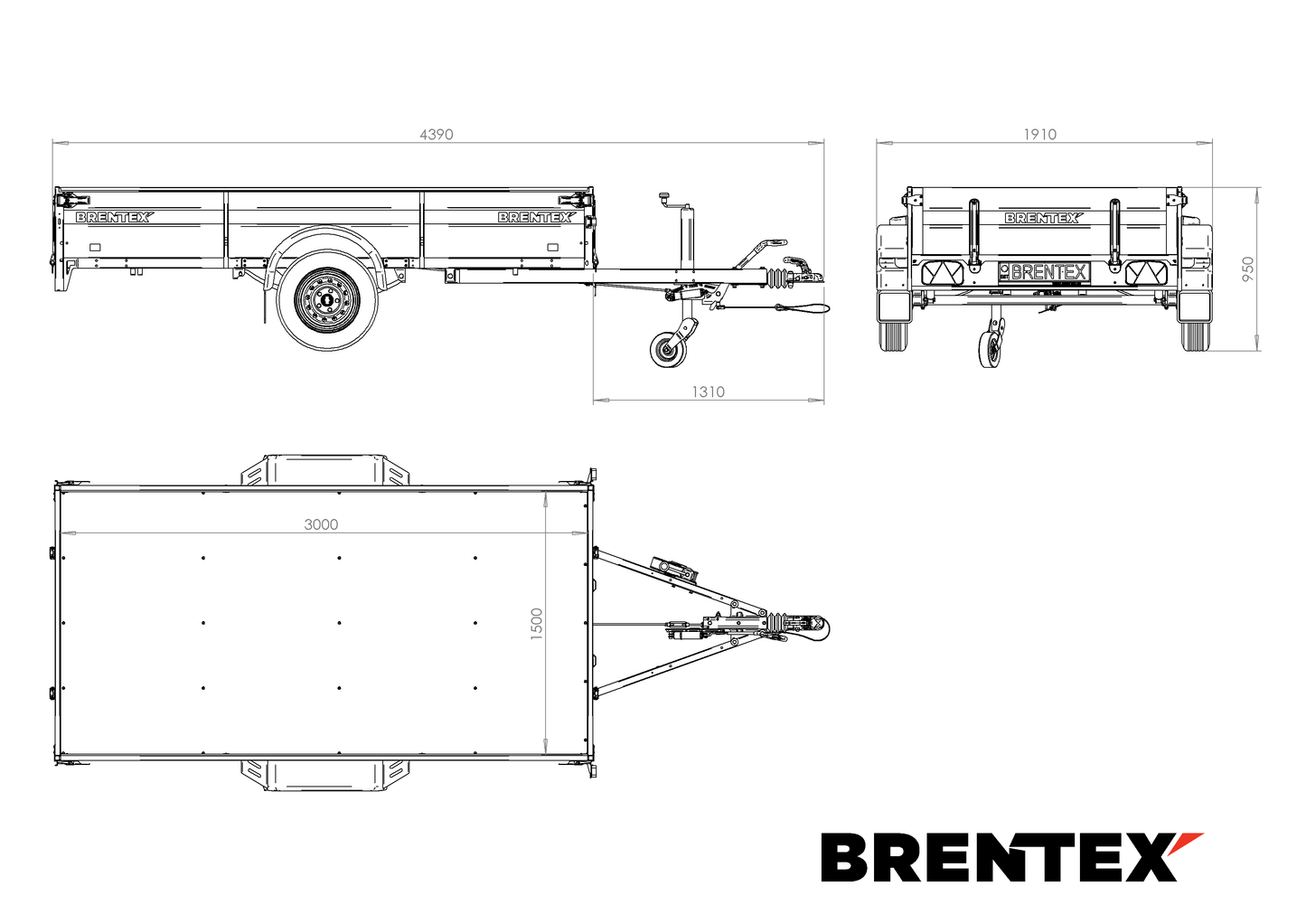 Brentex 3x1,5 (1000-1200kg) Jarrullinen