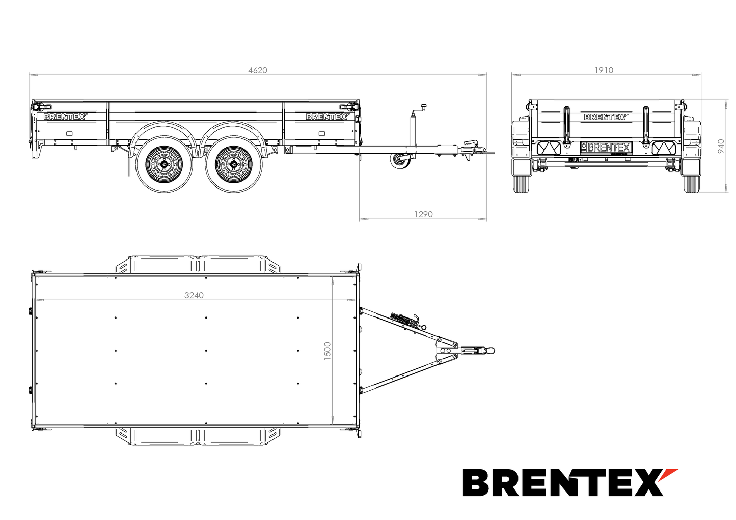 Brentex 3,3x1,5 750kg 2-Akselia