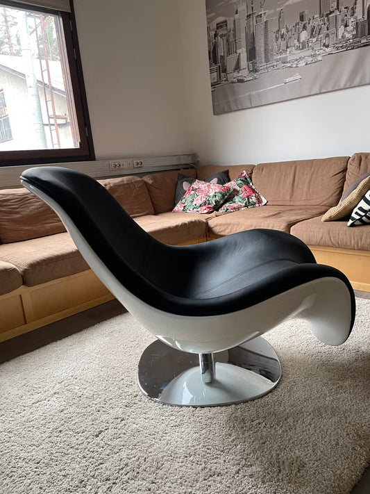 Nojatuoli Circle valk-musta