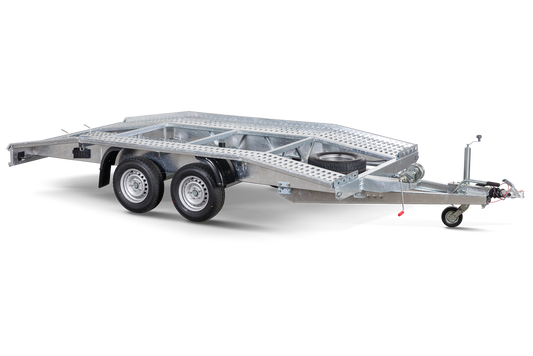 jarrullinen 2-akselinen niewiadow traileri autojen ja raskaiden kuormien kuljetus